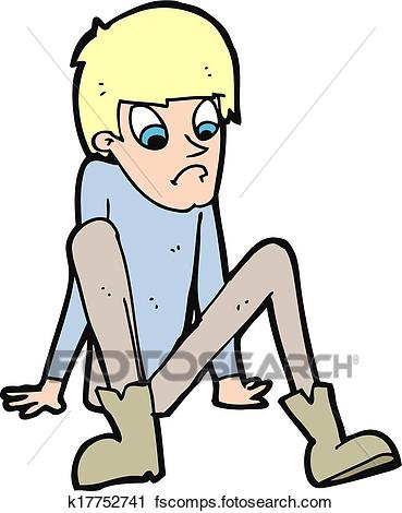 369x470 Clipart Of Cartoon Boy Sitting On Floor K17752741
