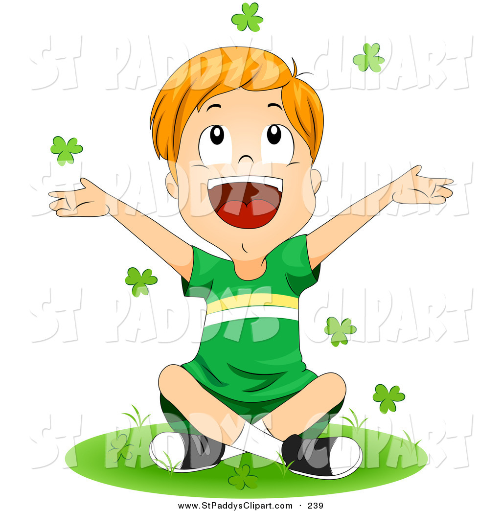 1024x1044 Vector Clip Art Of A Happy Saint Patricks Day Boy Sitting On Grass