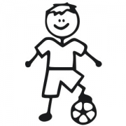 180x180 Boy Stick Figure Vinyl Decal Sticker