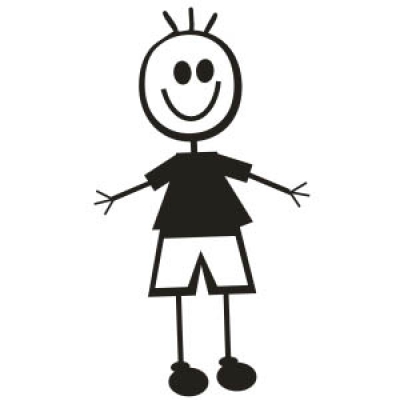 400x400 Stick Figure Family Vinyl Decal Sticker 12