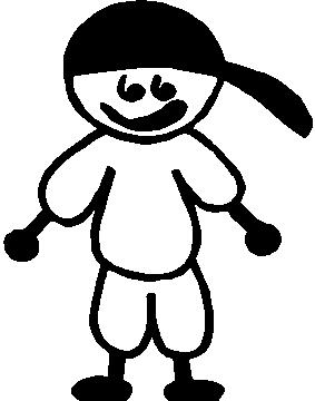 283x360 Baseball Boy Stick Figure Decal Sticker 02