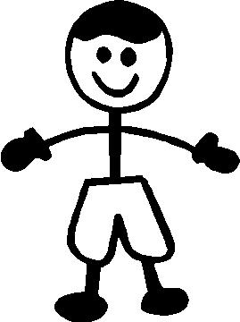 269x360 Boxing Boy Stick Figure Decal Sticker 01