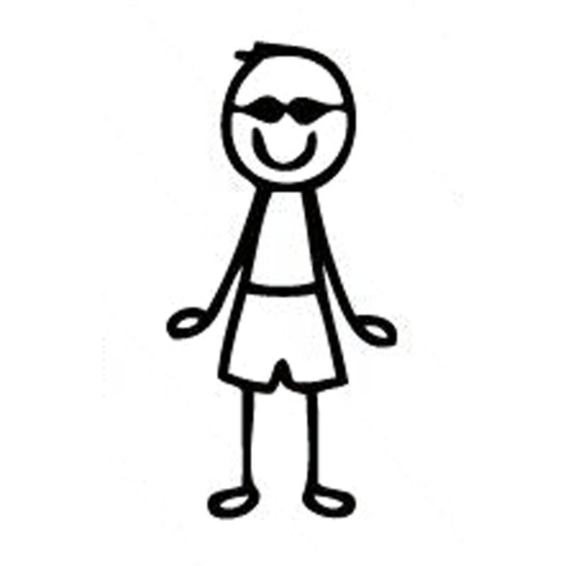800x800 Personalized Custom Boy Stick Figure Family Car Stickers Covering
