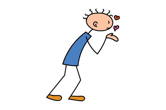 580x386 Stick Figures Sending Kisses Boy