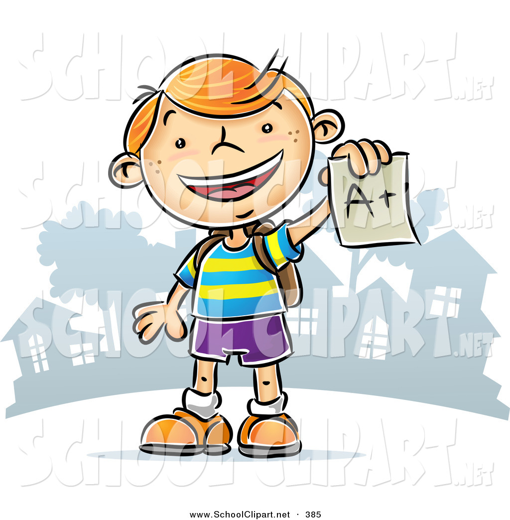 1024x1044 Clip Art Of A Happyd Cheerful Red Haired School Boy Holding