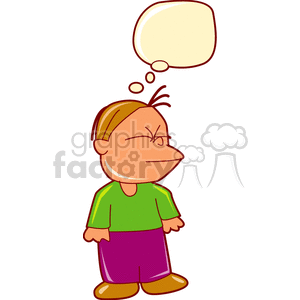 300x300 Royalty Free A Cartoon Boy With His Eyes Closed Thinking 154983