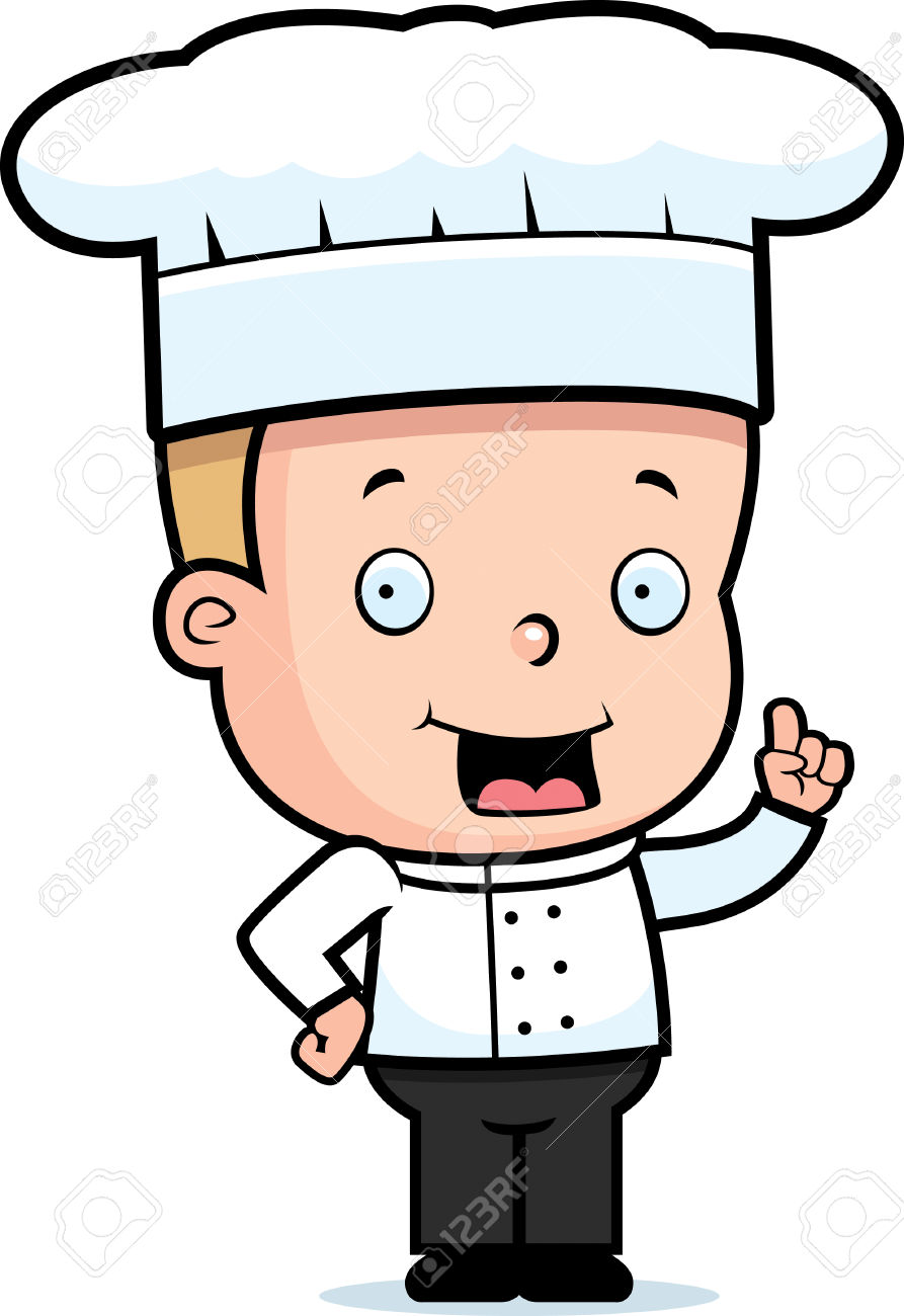 893x1300 Blonde Boy Chef Clipart