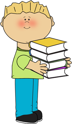 233x400 Boy Carrying School Books Clip Art