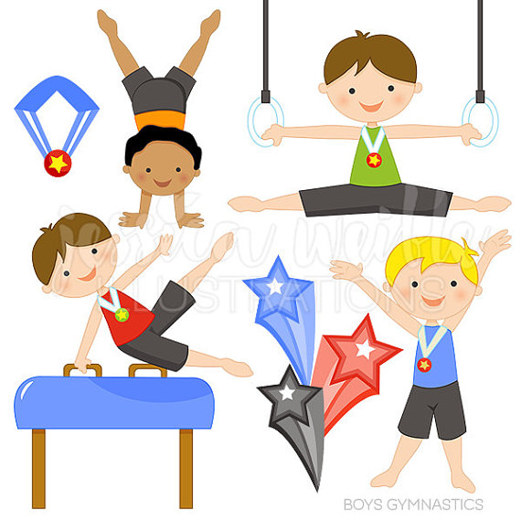 570x570 Boys Gymnastics Cute Digital Clipart Commercial Use Ok