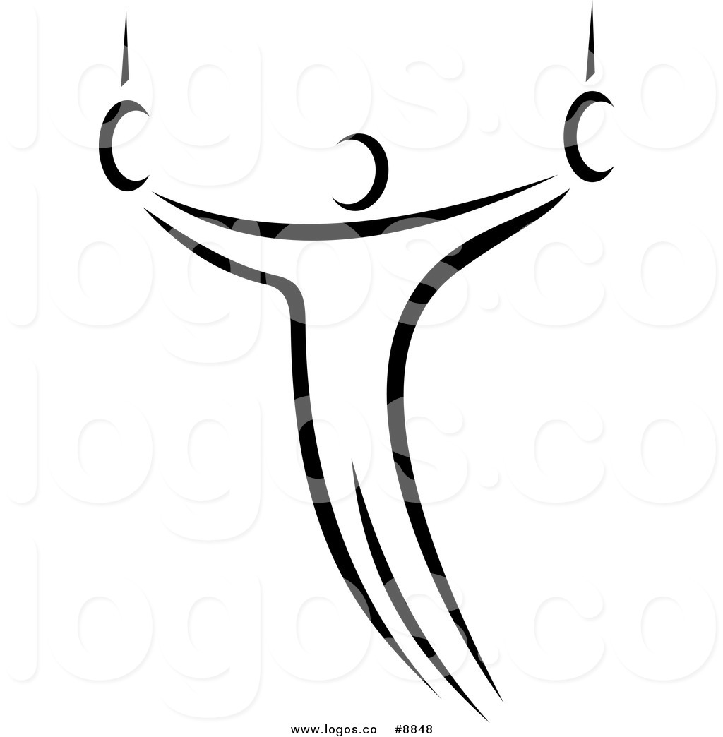 1024x1044 Royalty Free Clip Art Vector Logo Of A Black And White Gymnast