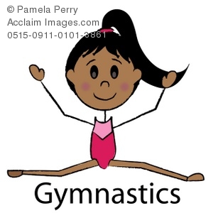 300x300 Clip Art Illustration Of A Stick Girl Gymnast