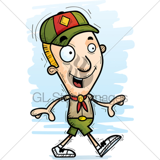 325x325 Cartoon Boy Scout Jumping Gl Stock Images
