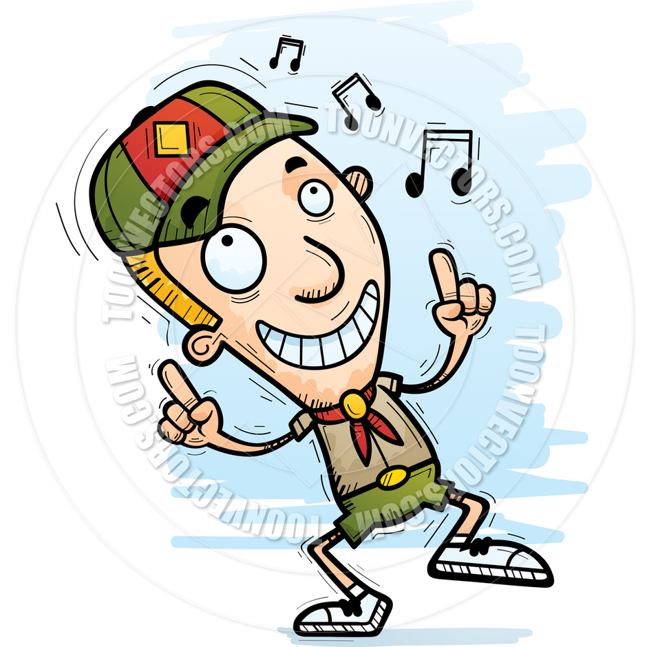 940x940 Cartoon Boy Scout Dancing By Cory Thoman Toon Vectors Eps