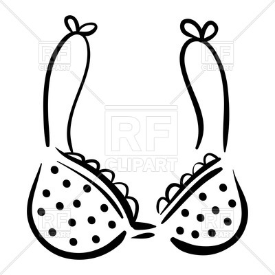 400x400 Sketchy Contour Of Polka Dot Bra Royalty Free Vector Clip Art