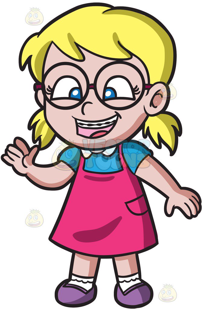 669x1024 A Nerdy Girl With Braces Cartoon Clipart