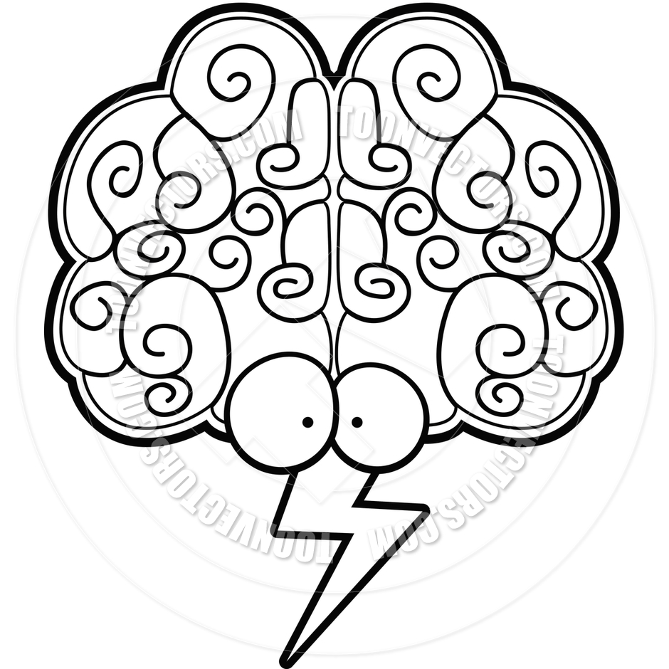 940x940 Brain Storm (Black And White Line Art) By Cory Thoman Toon