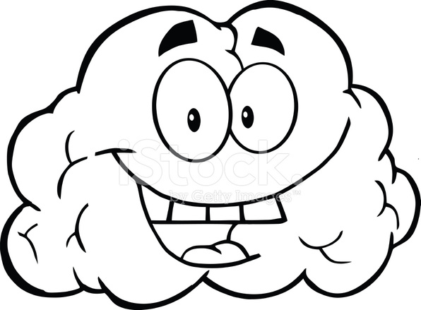 596x439 Black And White Brain Cartoon Character Stock Vector