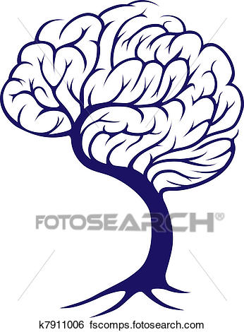 346x470 Clip Art Of Tree Brain K7911006