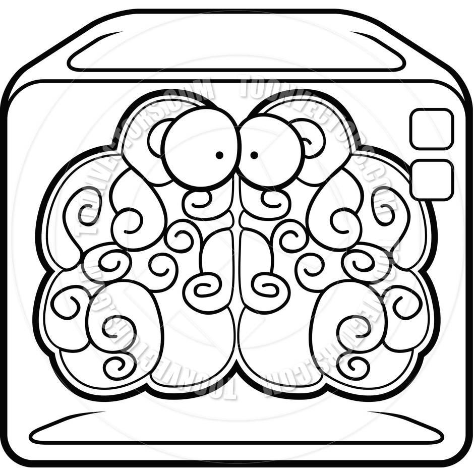 940x940 Brain Freeze (Black And White Line Art) By Cory Thoman Toon