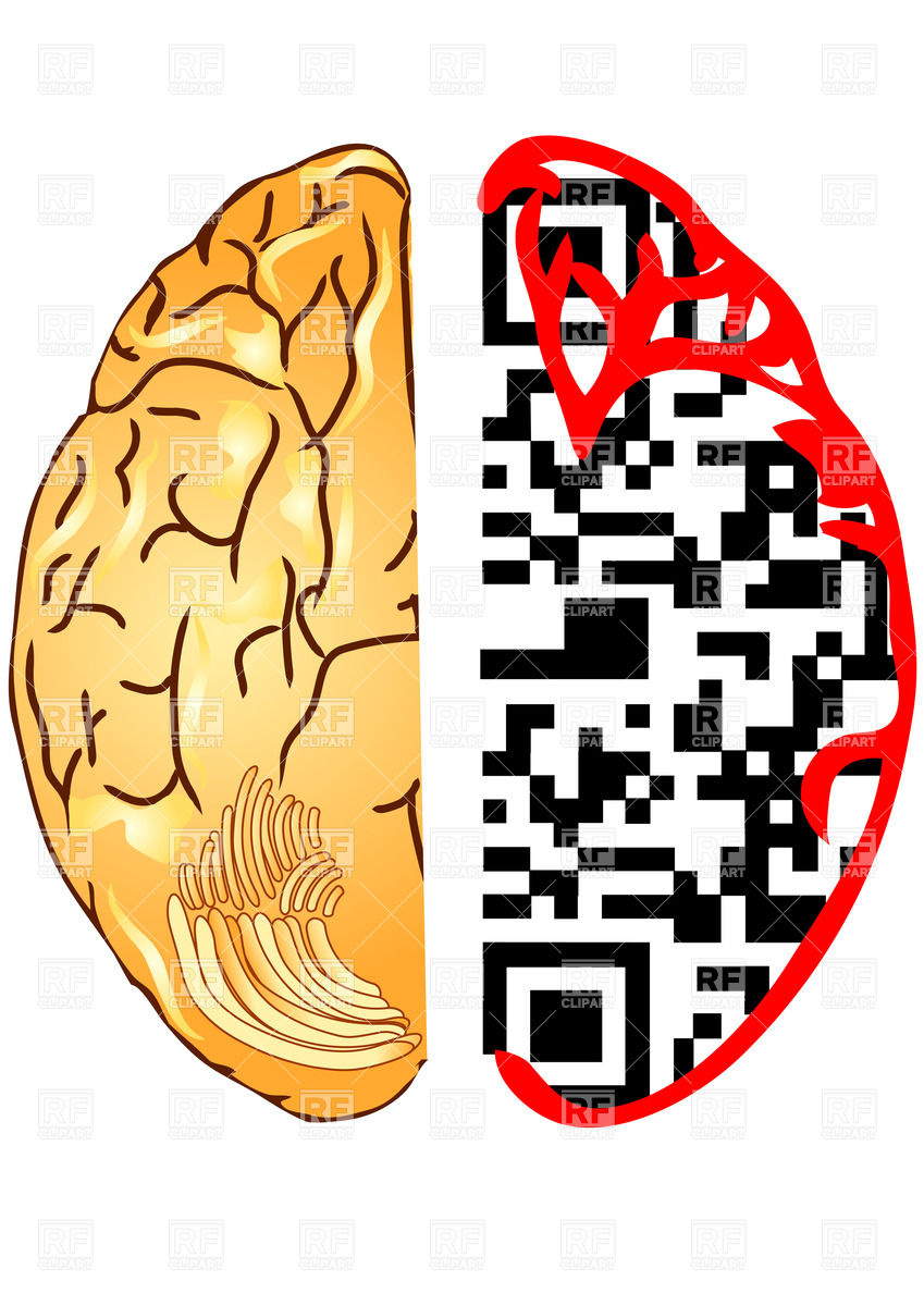 849x1200 Brain As Qr Code Royalty Free Vector Clip Art Image