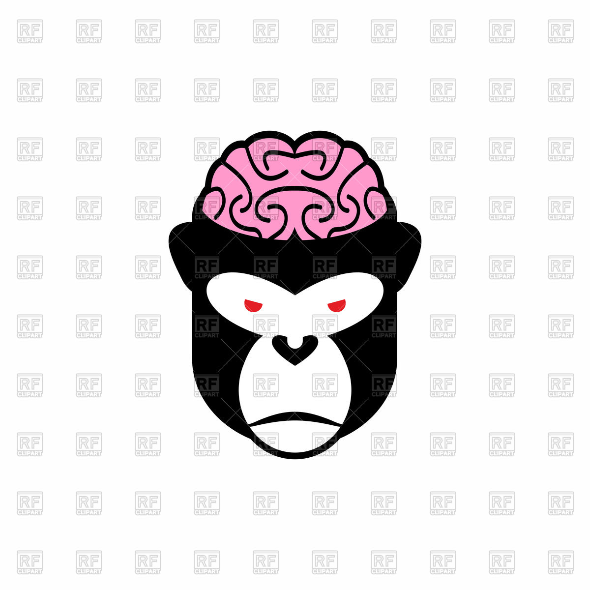 1200x1200 Monkey Brain Royalty Free Vector Clip Art Image