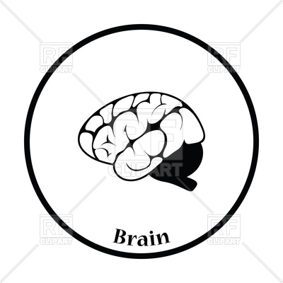 400x400 Thin Circle Design Of Brain Icon Royalty Free Vector Clip Art