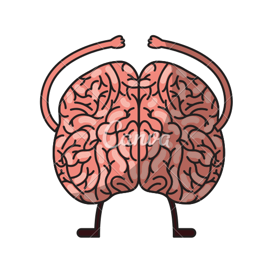 550x550 Brain Kawaii Character