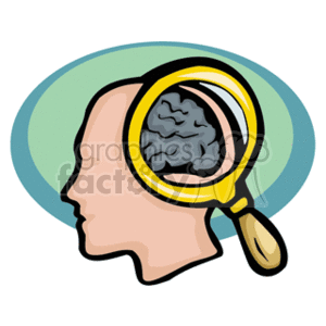 300x300 Royalty Free Magnifying Glass Inspecting The Brain 165248 Vector