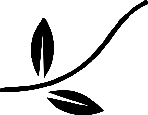 600x468 Branch With Two Leaves Clip Art