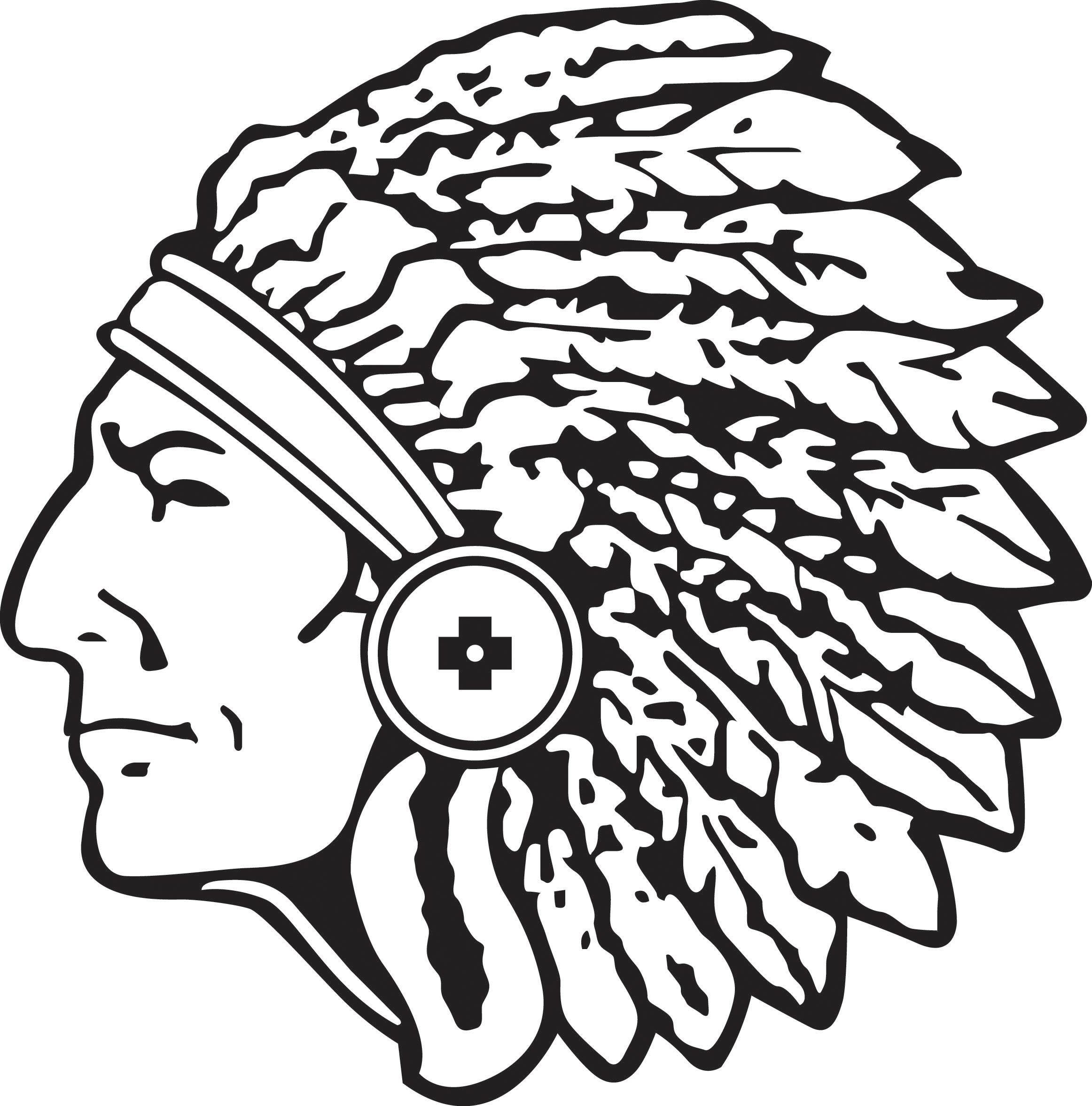 2324x2354 Indian Brave Head Clip Art
