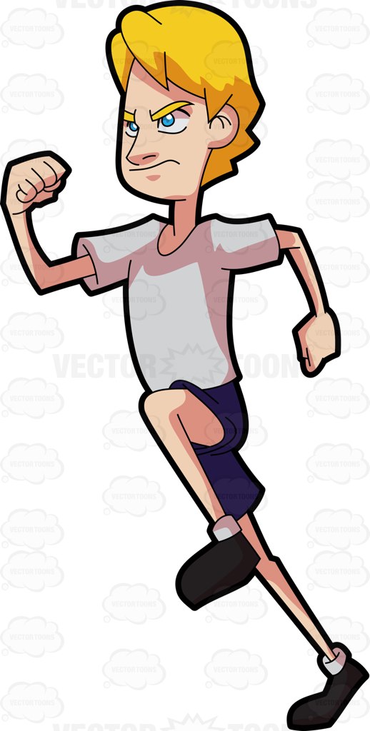 518x1024 A Man Looking Brave As He Runs The Course Cartoon Clipart