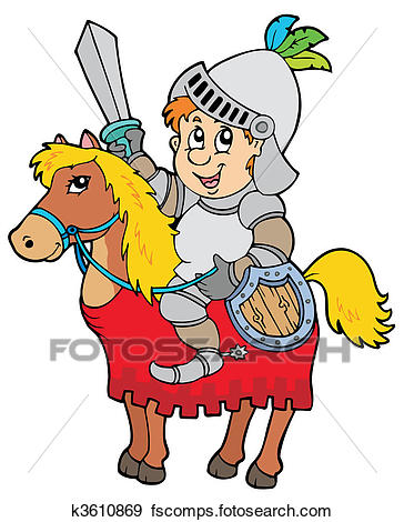 364x470 Clipart Of The Brave Knight On The Horse K3678100