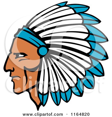 450x470 Clipart Of Native American Braves With Feathered Headdresses 2