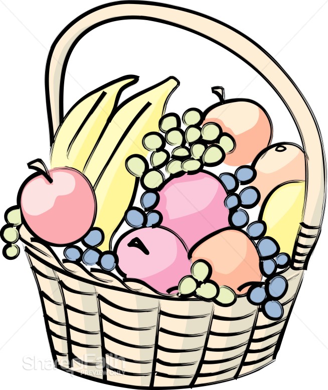 654x776 Basket Of Fruit Cartoon Church Food Clipart
