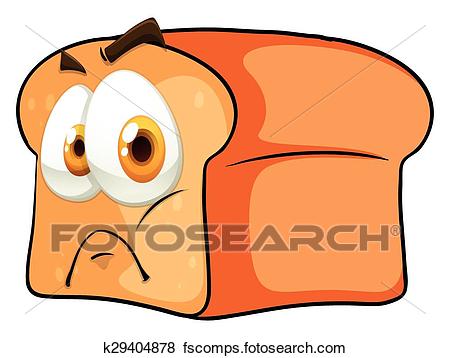 450x358 Clip Art Of Bread With Face On White K29404878