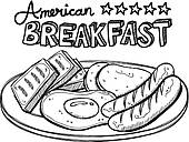 170x128 Clip Art Of American Breakfast K17457709