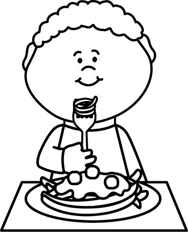 388x480 Breakfast Clipart Black And White