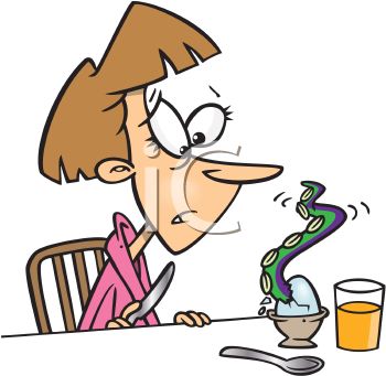 350x341 Clip Art Illustration Of A Worried Woman With A Tentacle Coming