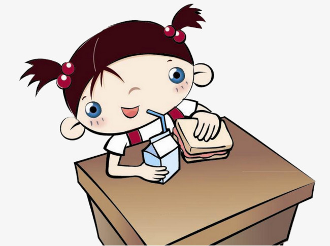 650x485 Eat Breakfast Girl, Cartoon, Milk, Breakfast Png Image For Free