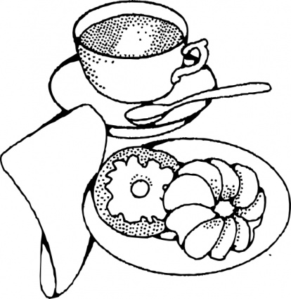 414x425 Breakfast Clipart Black And White