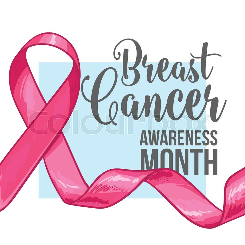 800x800 Breast Cancer Awareness Month Banner, Poster, Template With Hand