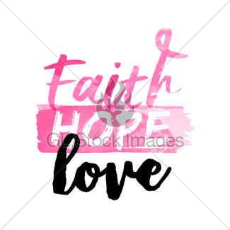 325x325 Pink Breast Cancer Awareness Watercolor Art Quote Gl Stock Images