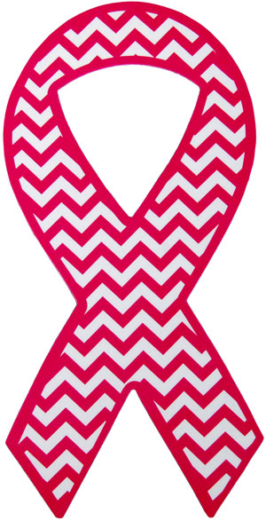 300x587 Pink Ribbon Chevron Car Magnet