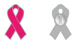 320x190 Breast Cancer Awareness Hot Pink Ribbon Lapel Pin
