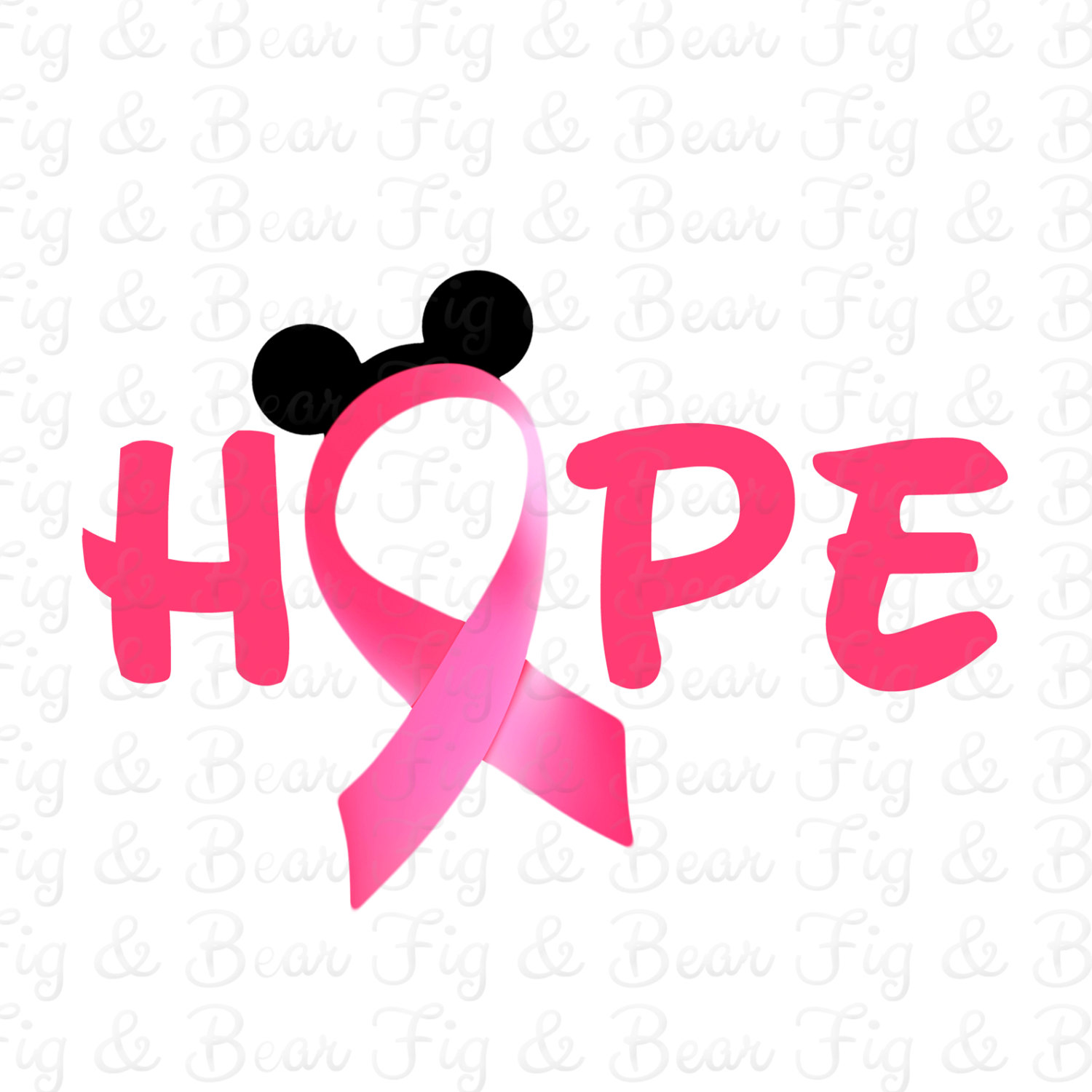 1500x1500 Disney Breast Cancer Awareness Pink Ribbon Mickey Mouse T