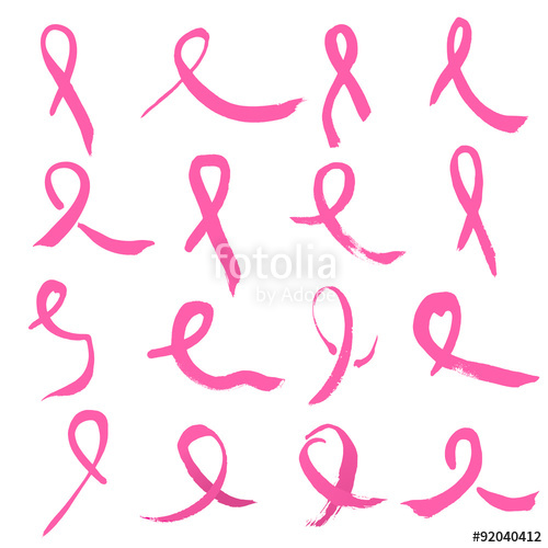 500x500 Symbols Of Breast Cancer Awareness. Collection Of Sixteen Hand
