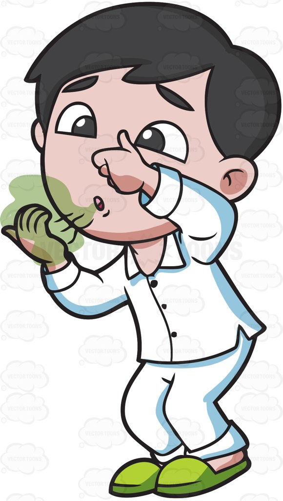 580x1024 A Boy With Stinky Morning Breath Cartoon Clipart