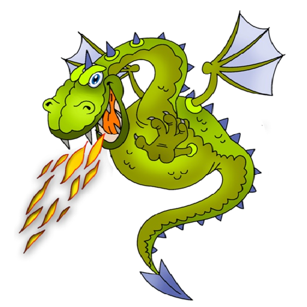 600x600 Fire Breathing Dragon Clipart