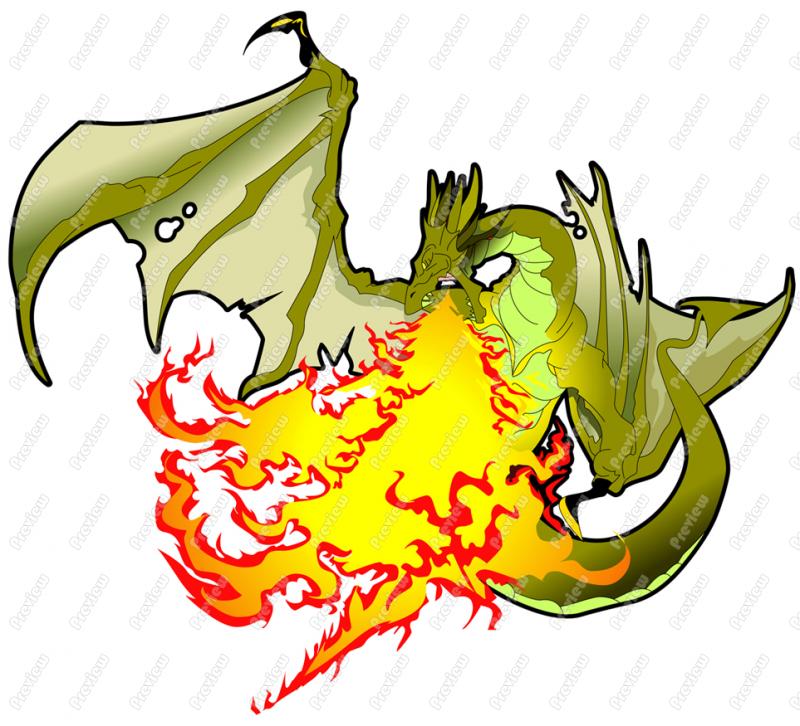 800x726 Dragon Breathing Fire Character Clip Art
