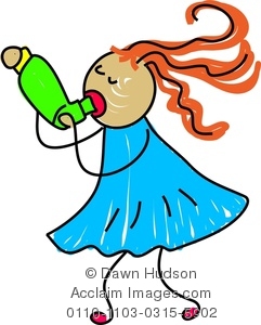 241x300 Little Girl Breathing On Her Inhaler Clipart Image